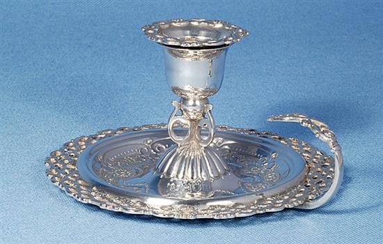 A nice pair of Victorian silver pierced chamber sticks, Diameter 4 ½”/115mm Height 2 ½”/64mm, Total weight 8.1oz/230 grms